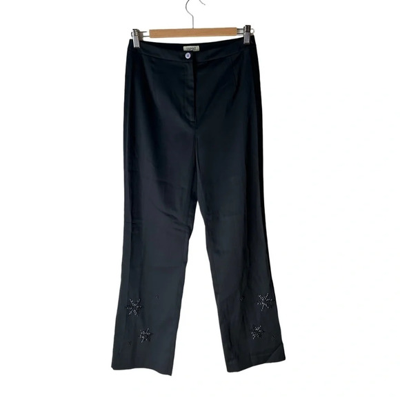Vintage Y2K ESPRIT black  bead‎ embellished satin pants - Picture 1 of 6